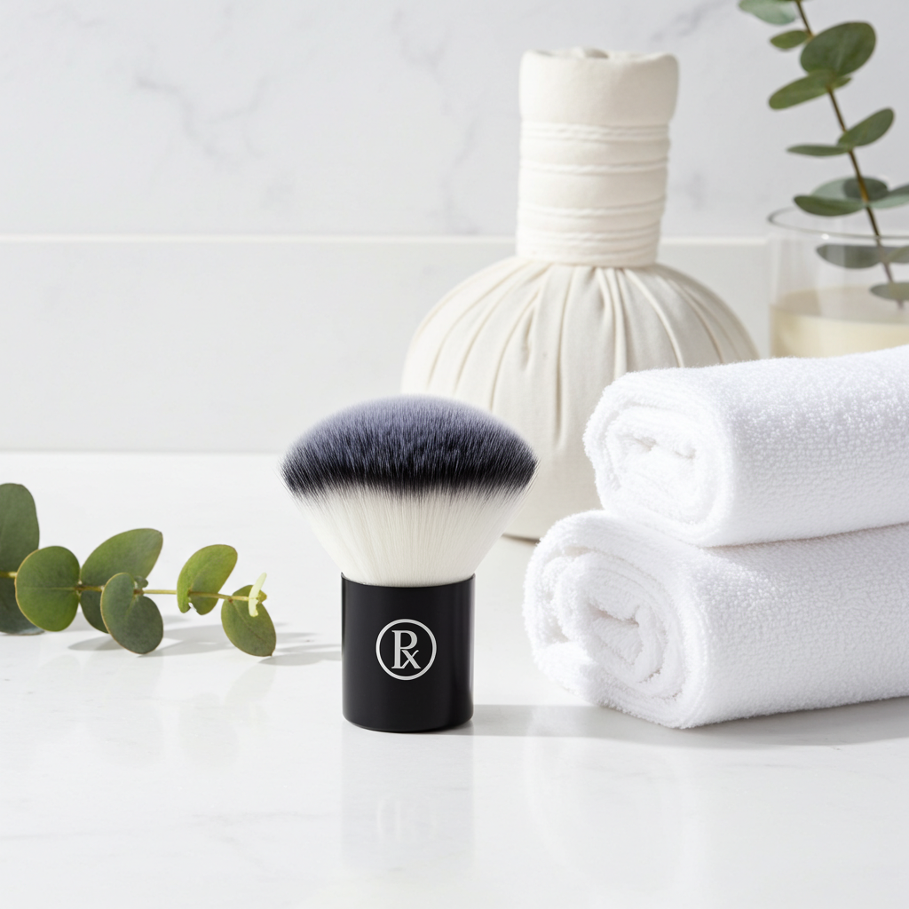 Pōdex® SWEEP Professional nail dust brush used to remove filing dust during professional nail care and nail lifting treatments.